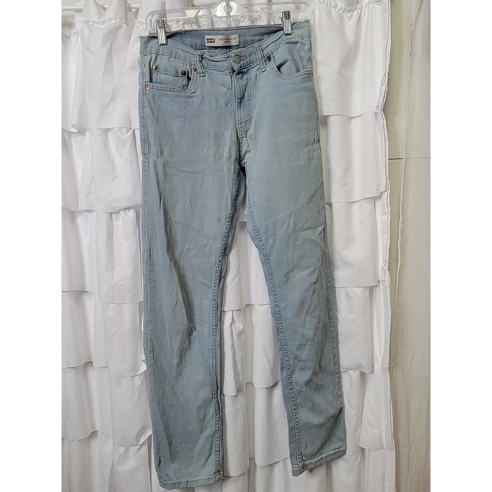 Levis 502 Regular Taper Jeans Light Wash Denim Blue 28x28 Womens Mens 1327